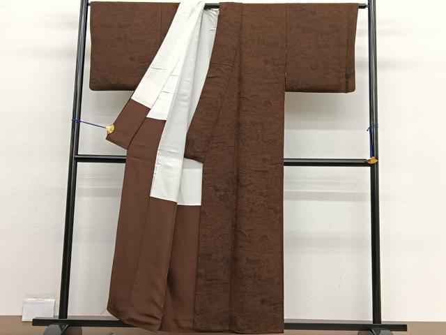 平和屋着物■上質な小紋 型染め 御所解文 鬼しぼ縮緬 正絹 逸品 BAAW4333hv