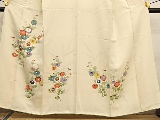 平和屋着物■訪問着 手描き 菊 金彩 正絹 逸品 BAAW4339hv