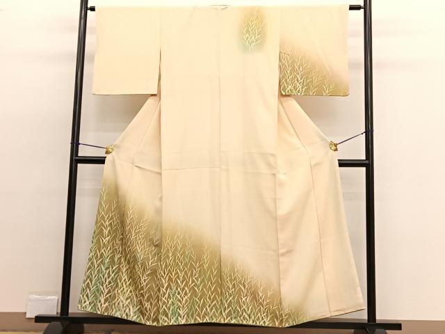 平和屋着物■訪問着 草葉文 ろうけつ染め 暈し染め 正絹 逸品 BAAW4346hv