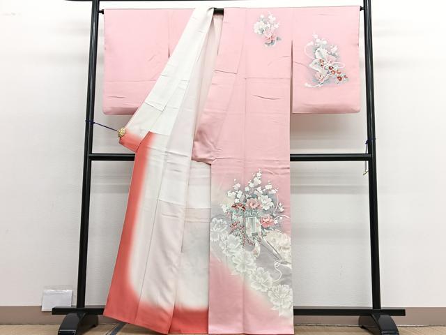 平和屋着物■訪問着 御所車花文 暈し染め 正絹 逸品 BAAW4351hv