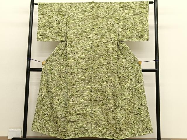 平和屋着物■上質な小紋 型染め エ霞花文 正絹 逸品 BAAW4360hv