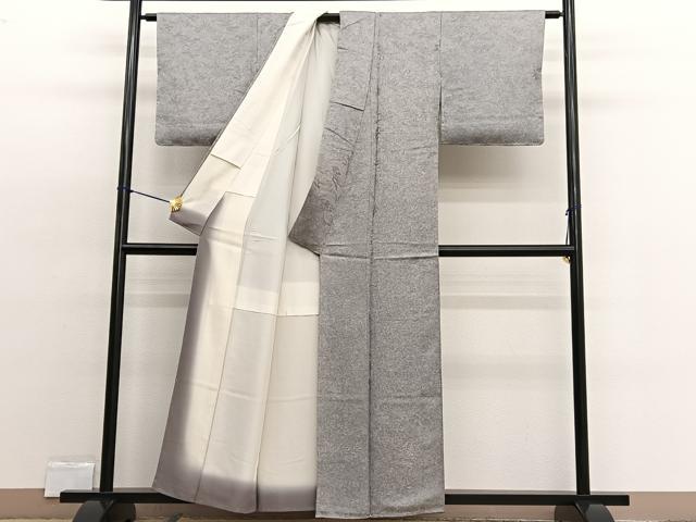 平和屋着物■上質な小紋 流水笹松文 暈し染め 正絹 逸品 未使用 BAAW4361hv