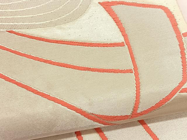 平和屋着物▼西陣の名門 加納幸謹製 六通柄袋帯 唐織 束ね熨斗文 銀糸 正絹 逸品 BAAW4390hv