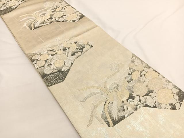 平和屋着物◎六通柄袋帯 鳳凰花文 金銀糸 正絹 逸品 未使用 BAAW4416hv
