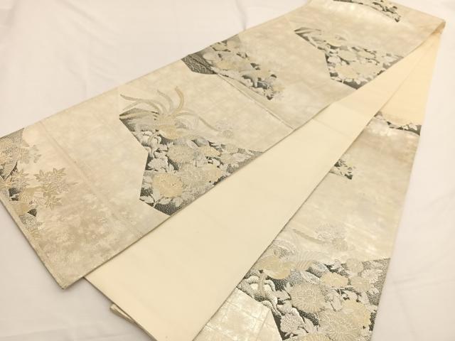 平和屋着物◎六通柄袋帯 鳳凰花文 金銀糸 正絹 逸品 未使用 BAAW4416hv
