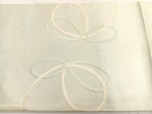 平和屋着物◎太鼓柄袋帯 総刺繍 結び紐 正絹 逸品 BAAW4451hv