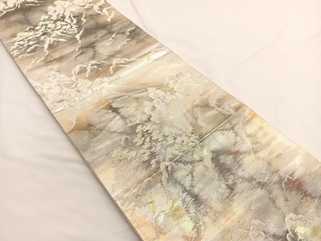 平和屋着物◎西陣 六通柄袋帯 樹林文 金銀糸 引箔 正絹 逸品 BAAW4459hv