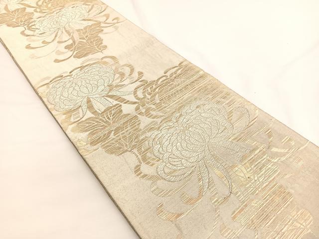 平和屋着物◎六通柄袋帯 乱菊 銀糸 正絹 逸品 BAAW4471hv