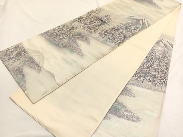 平和屋着物◎六通柄袋帯 唐織 木曽路 銀糸 正絹 逸品 BAAW4472hv