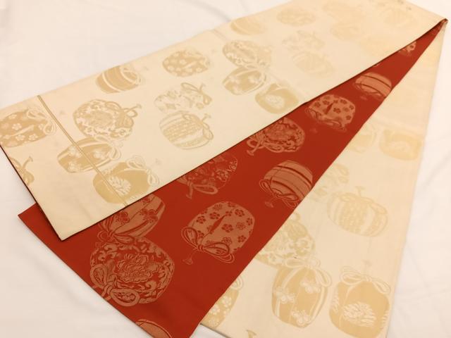 平和屋着物◎両面 全通柄袋帯 仕覆 金糸 正絹 逸品 BAAW4537hv