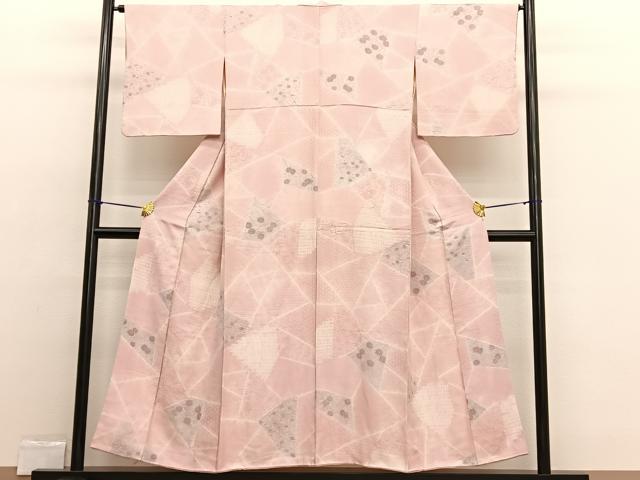 平和屋着物■上質な小紋 絞り 地紋起こし 切嵌有職花文 正絹 逸品 BAAW4574hv