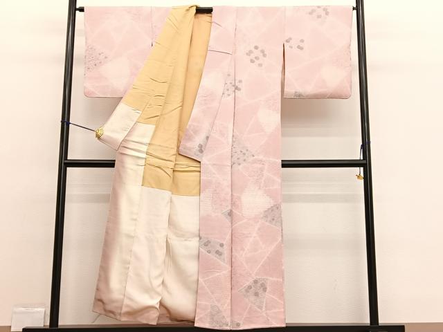 平和屋着物■上質な小紋 絞り 地紋起こし 切嵌有職花文 正絹 逸品 BAAW4574hv