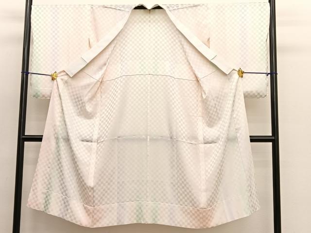 平和屋着物●長襦袢 無双仕立て 市松楓文 暈し染め 正絹 逸品 BAAW4620hv