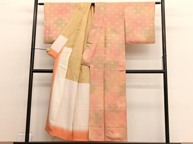 平和屋着物■上質な小紋 蝶青海波 暈し染め 正絹 逸品 BAAW4653hv