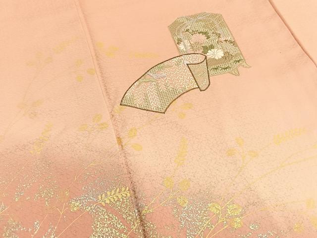 平和屋着物■中国三大刺繍 スワトウ刺繍 訪問着 貝桶花絵巻文 暈し染め 金銀彩 正絹 逸品 BAAW4718hv