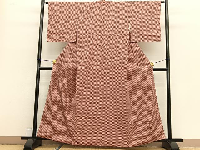 平和屋着物■上質なお召 矢羽文様 正絹 逸品 BAAW4733hv