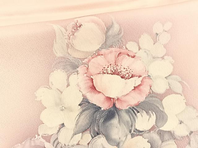 平和屋着物■訪問着 作家物 手描き 草花文 暈し染め 正絹 逸品 BAAW4737hv