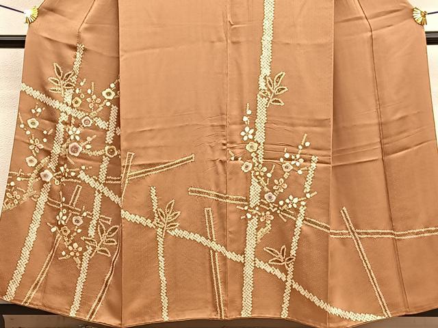 平和屋着物■訪問着 絞り 刺繍 枝梅文 金彩 正絹 逸品 BAAW4738hv