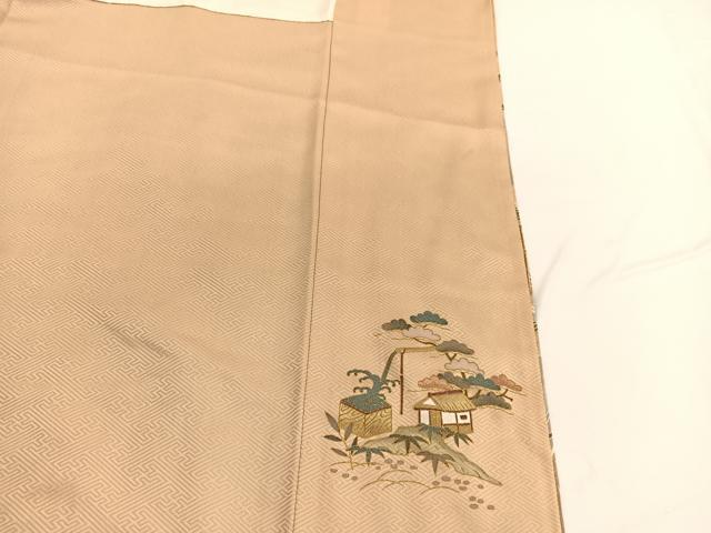 平和屋着物■訪問着 友禅 松竹梅風景文 暈し染め 正絹 逸品 BAAW4752hv