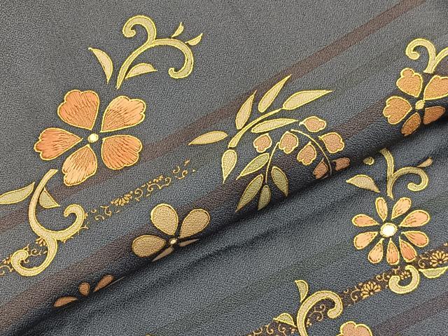 平和屋着物■訪問着 刺繍 花唐草文 金彩 三越扱い 正絹 逸品 BAAW4805hv