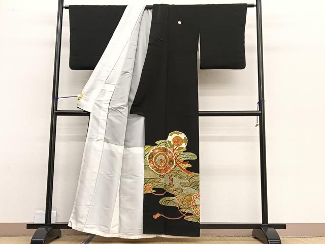 平和屋着物■豪華黒留袖 駒刺繍 鏡裏文 金彩 正絹 逸品 BAAW4817hv