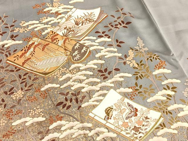 平和屋着物■豪華色留袖 駒刺繍 冊子花蝶文 暈し染め 金彩 ますいわ扱い 正絹 逸品 BAAW4818hv