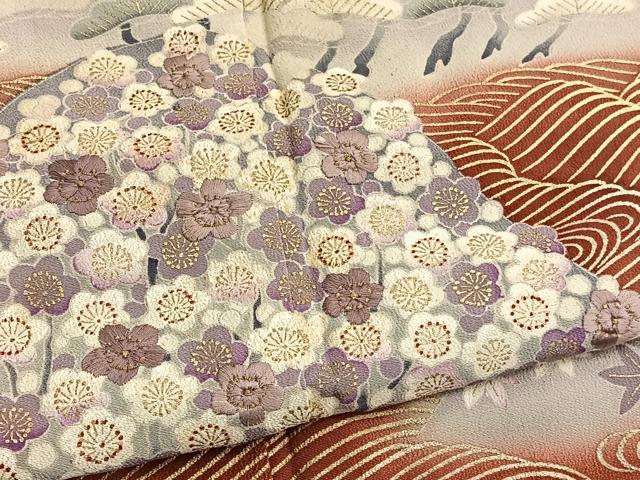 平和屋着物■豪華黒留袖 刺繍 浜松梅文 暈し染め 金彩 正絹 逸品 BAAW4846hv