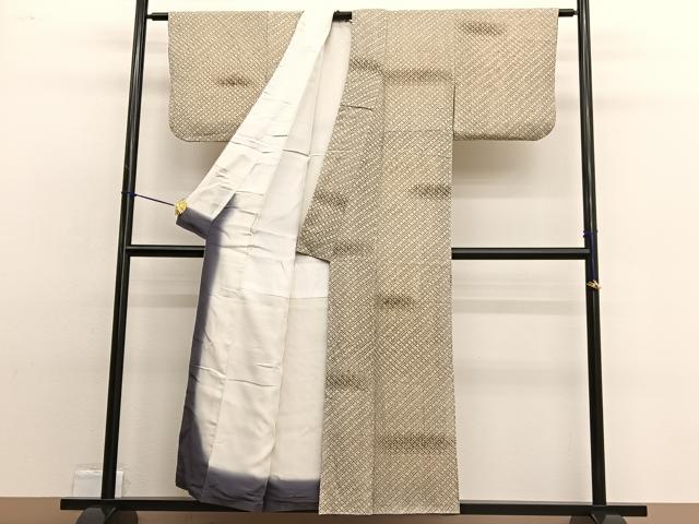 平和屋着物■上質な小紋 霞七宝文 暈し染め 鬼しぼ縮緬 正絹 逸品 BAAW4871hv
