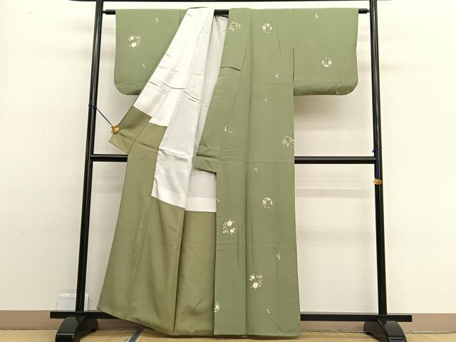 平和屋着物■上質な小紋 友禅 花丸文 正絹 逸品 BAAW4873hv