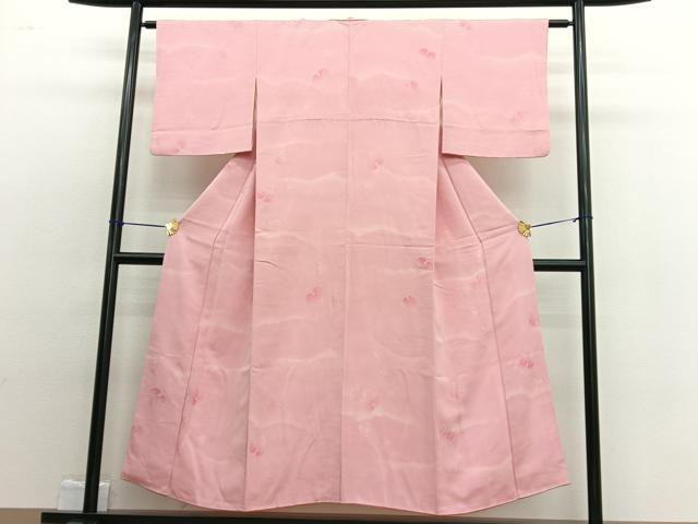 平和屋着物■上質な小紋 地紋起こし 蔦の葉文 暈し染め 正絹 逸品 BAAW4890hv
