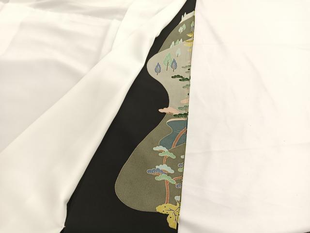 平和屋着物■豪華黒留袖 友禅 作家物 浜松風景文 正絹 逸品 BAAW4921hv