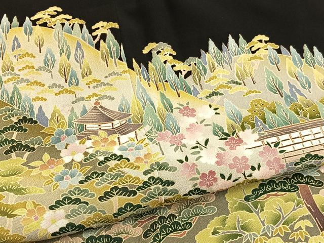 平和屋着物■豪華黒留袖 友禅 作家物 浜松風景文 正絹 逸品 BAAW4921hv