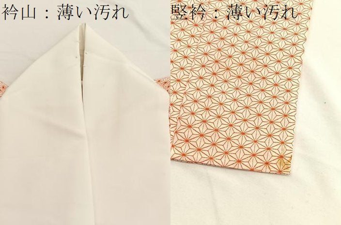 平和屋着物■長襦袢 袷 麻の葉文様 正絹 逸品 BAAW4938hv