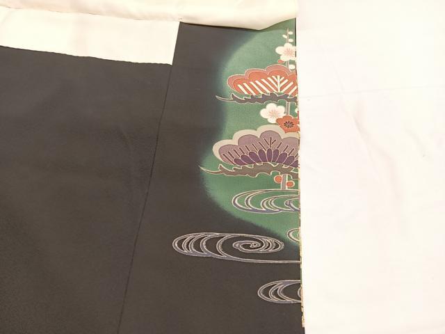 平和屋着物■豪華黒留袖 駒刺繍 松竹梅 暈し染め 金彩 正絹 逸品 BAAW4945hv