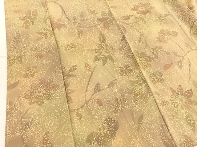 平和屋着物■上質な小紋 花唐草文 たたき染め 正絹 逸品 未使用 BAAW4946hv