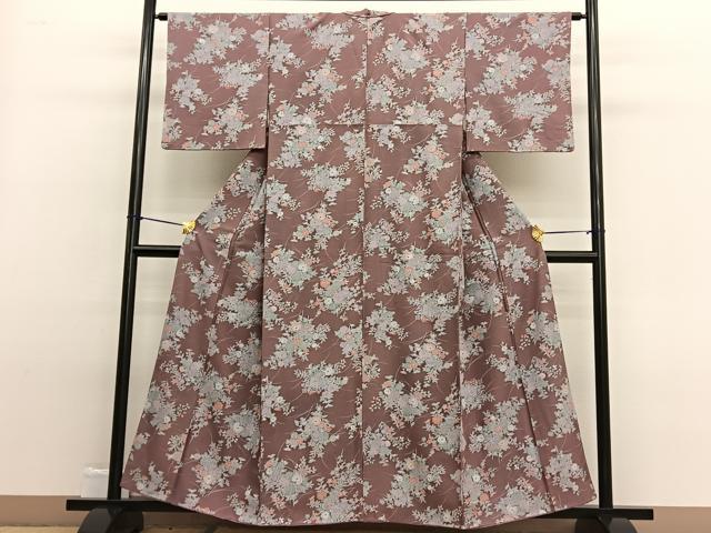 平和屋着物■上質な小紋 草花文 正絹 逸品 BAAW4974hv