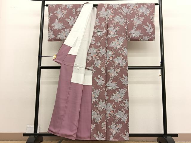 平和屋着物■上質な小紋 草花文 正絹 逸品 BAAW4974hv