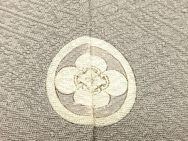 平和屋着物■上質な色無地 紗綾形地紋 利休白茶色 反端付き 正絹 逸品 BAAW4976hv