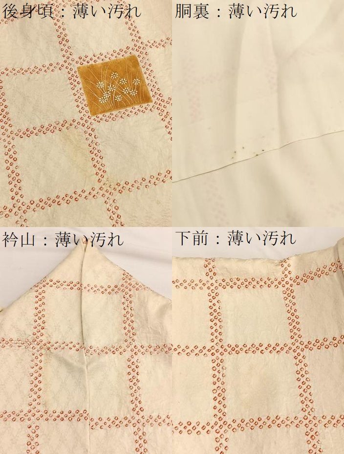 平和屋着物■訪問着 絞り 格子花文 正絹 逸品 BAAW4986hv
