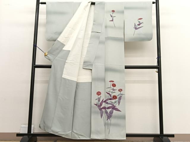 平和屋着物■訪問着 手描き 枝花文 暈し染め 正絹 逸品 BAAW4994hv