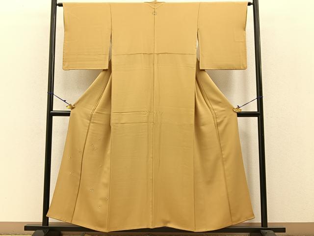 平和屋着物●訪問着 総刺繍 七宝花文 金糸 鬼しぼ縮緬 正絹 逸品 BAAW5001hj