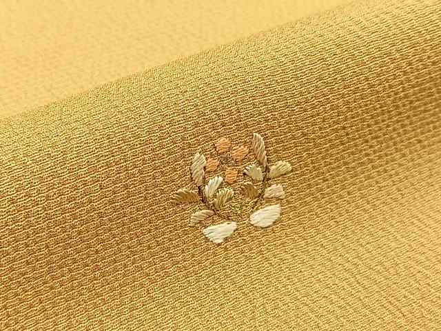 平和屋着物●訪問着 総刺繍 七宝花文 金糸 鬼しぼ縮緬 正絹 逸品 BAAW5001hj