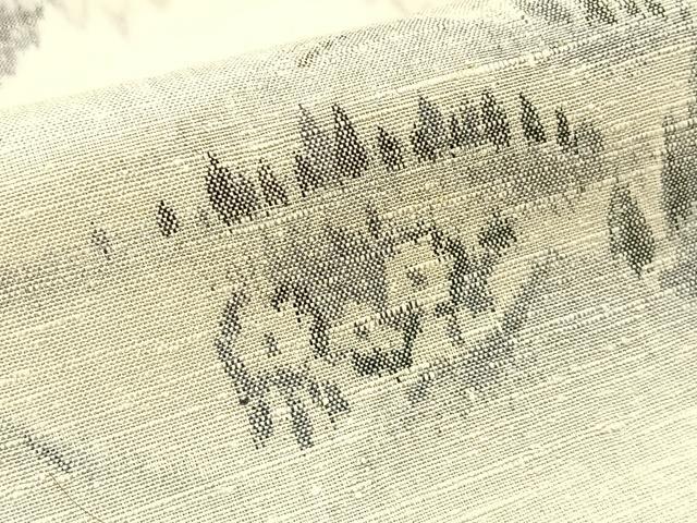 平和屋着物●眞綿結城紬 風景文 証紙付き 正絹 逸品 未使用 BAAW5010hj