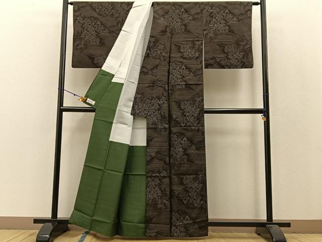 平和屋着物●本場大島紬 純泥染め 風景文 やまと誂製 久野織物謹製 証紙付き 正絹 逸品 BAAW5012hj