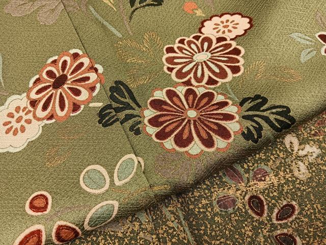 平和屋着物●訪問着 草花文 暈し染め 金彩 正絹 逸品 BAAW5015hj
