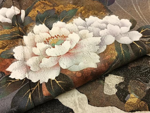 平和屋着物●訪問着 雪輪花文 暈し染め 金銀彩 正絹 逸品 BAAW5028hj