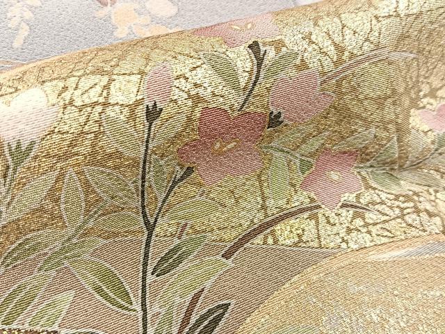 平和屋着物●豪華色留袖 駒刺繍 飛鶴地紙花文 暈し染め 金彩 正絹 逸品 未使用 BAAW5032hj
