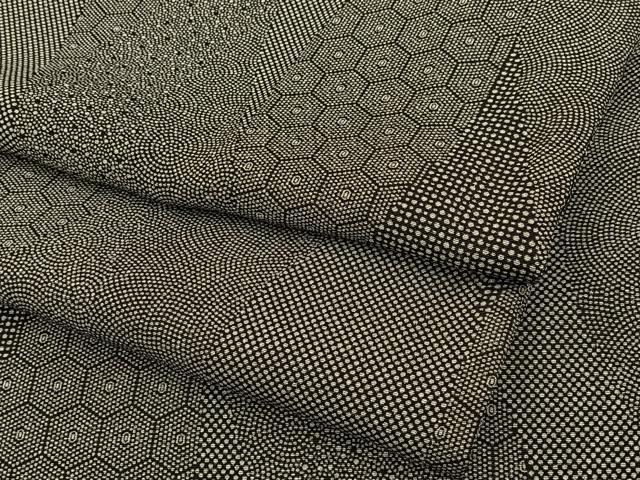 平和屋着物●江戸小紋 寄せ小紋柄 黒地 正絹 逸品 BAAW5036hj
