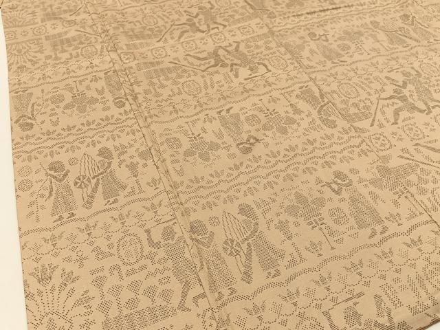 平和屋着物●本場大島紬 150亀甲 エジプト壁画文様 ますいわ屋扱い 正絹 逸品 BAAW5041hj