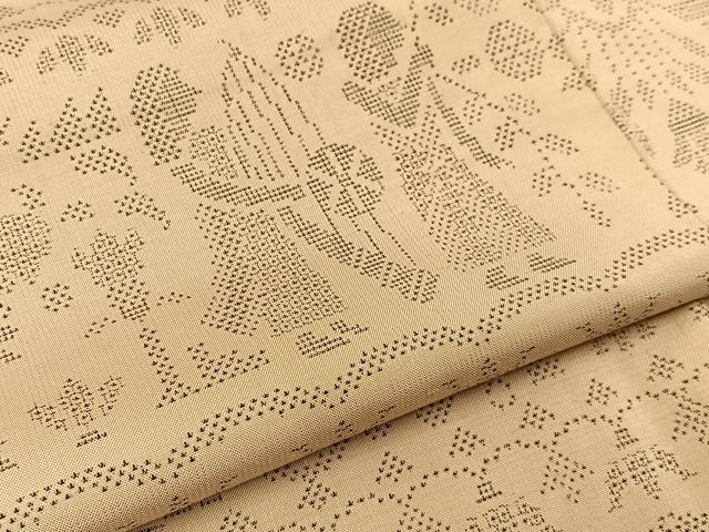 平和屋着物●本場大島紬 150亀甲 エジプト壁画文様 ますいわ屋扱い 正絹 逸品 BAAW5041hj